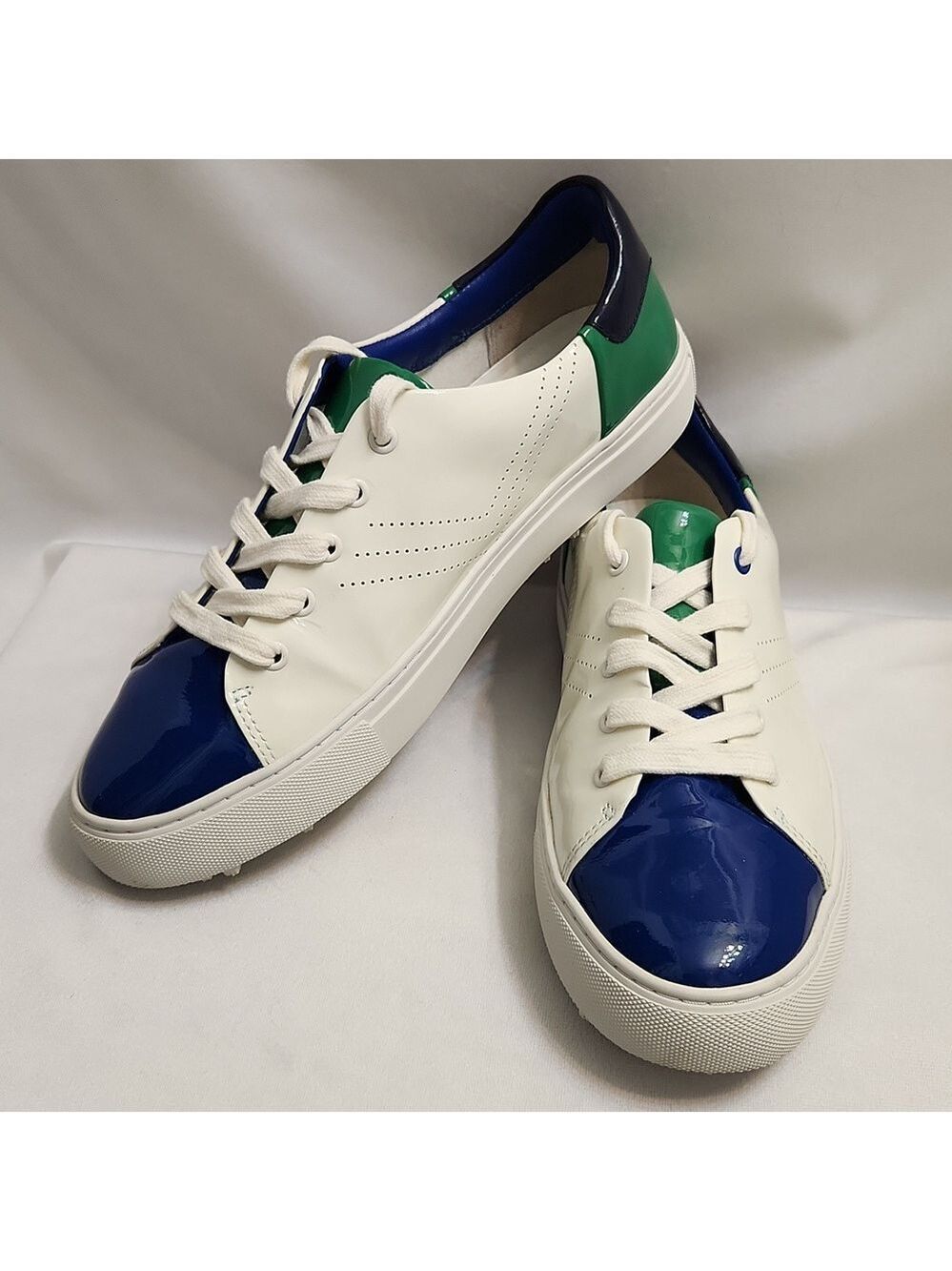 Tory Burch Sport Color Block Patent Leather Golf Sneakers (W Size 9)